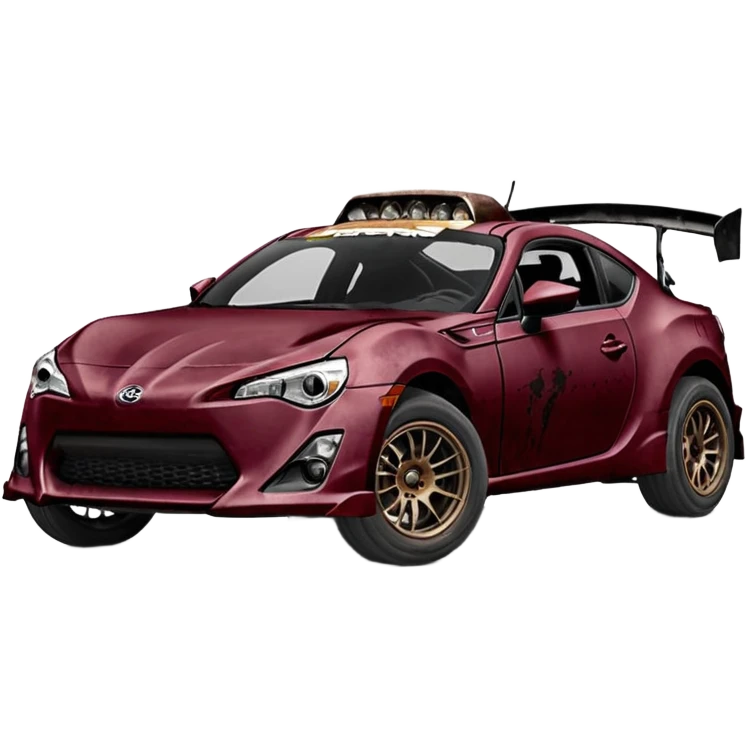 Distressed rusty old Extended wheelbase 2013 scion fr-s dark black cherry 4wd monster Baja dessert stadium racer  emoji