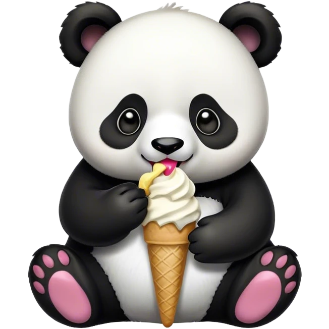 Panda eating ice cream emoji