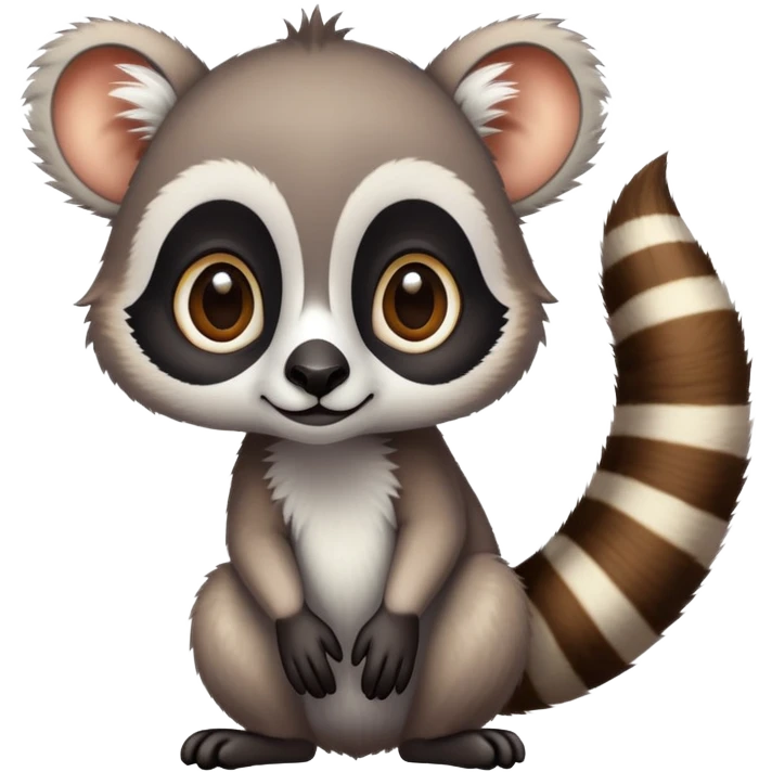 Madagascar lemur with big eyes emoji