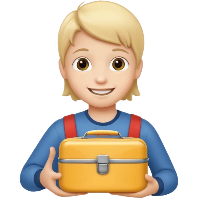 chil with lunchbox emoji