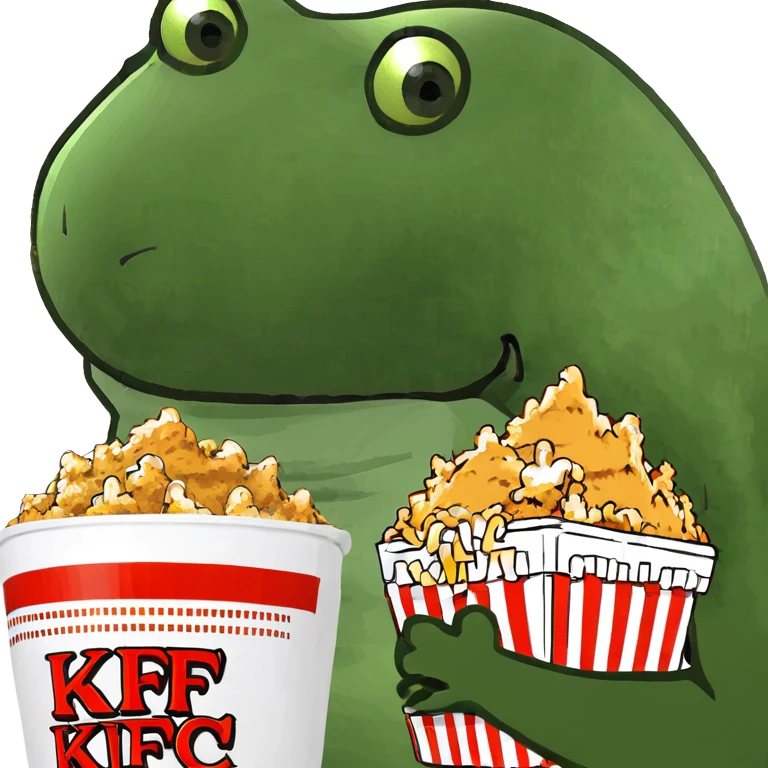 holding a bucket of kfc chicken emoji
