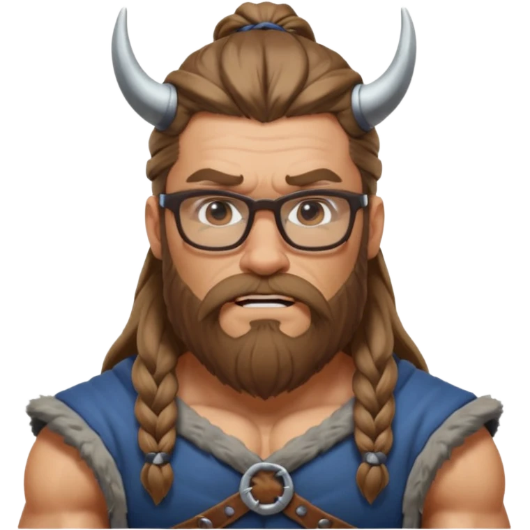Glasses-Wearing wild viking büst emoji