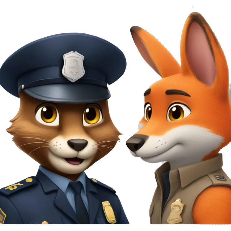 Zootopia cop rabbit and fox emoji
