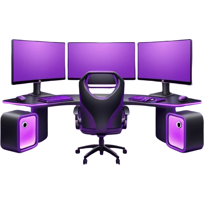 purple gaming setup with two monitors emoji