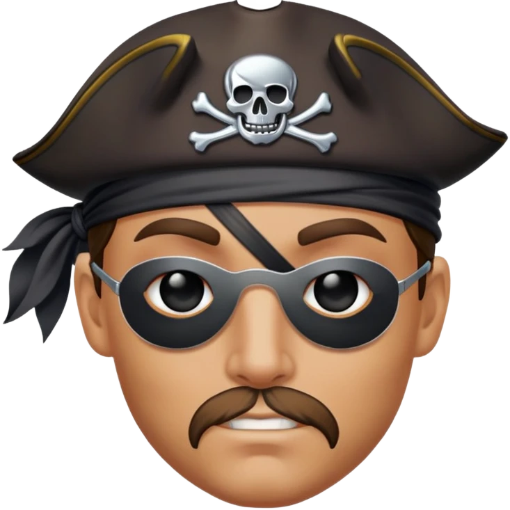 Raider pirate eye patch silver and black  emoji
