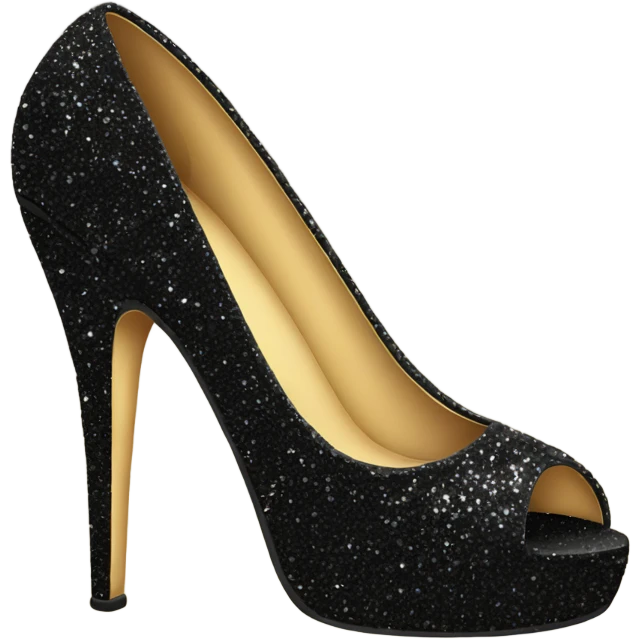 black sparkly high heel emoji