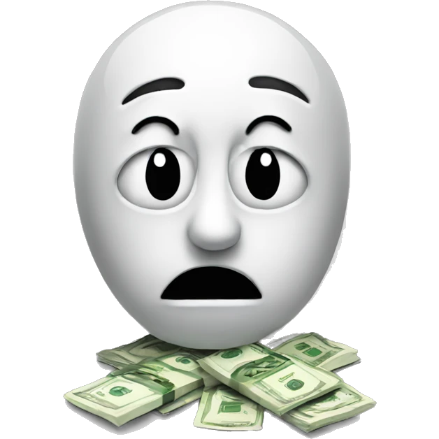 Sad face with money emoji