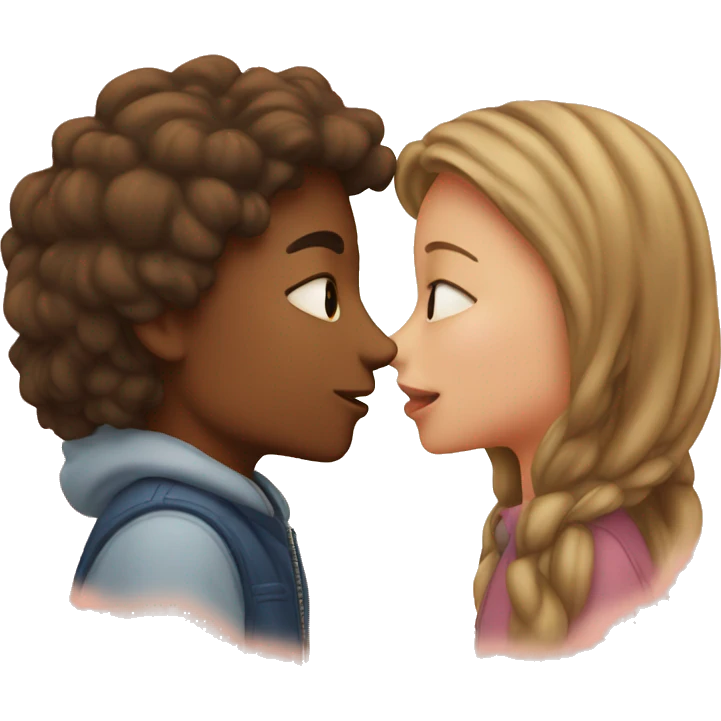 Boy and girl kiss emoji