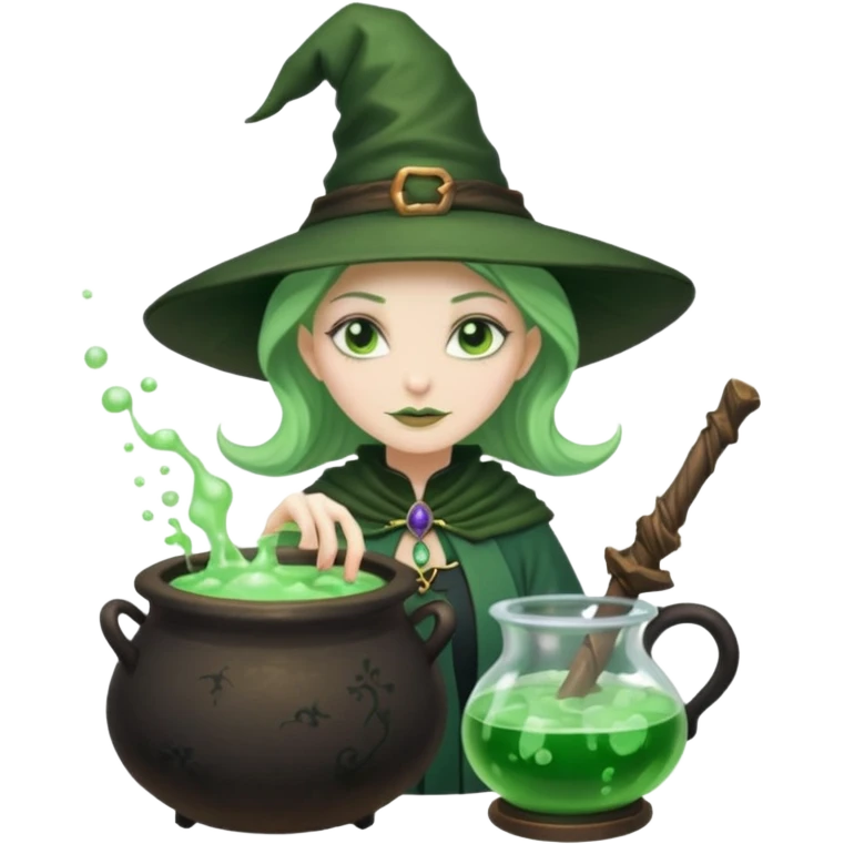 green witch cooking potion emoji