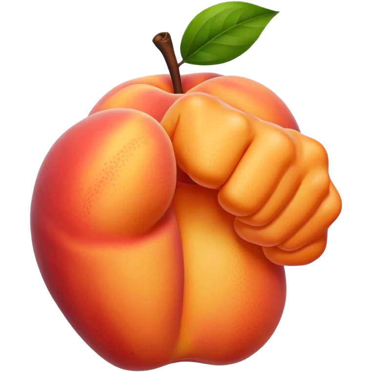 Give me a peach with a fist in it emoji