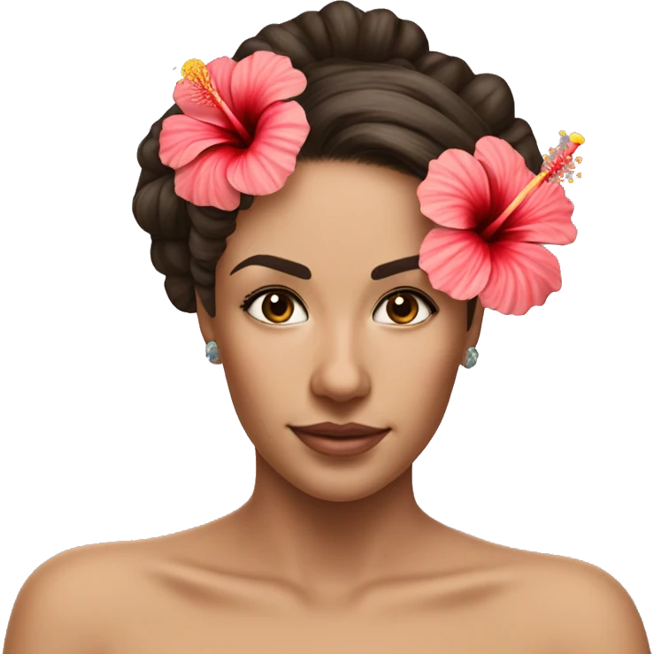 Hibiscus Flower in hair as a hairclip big  emoji