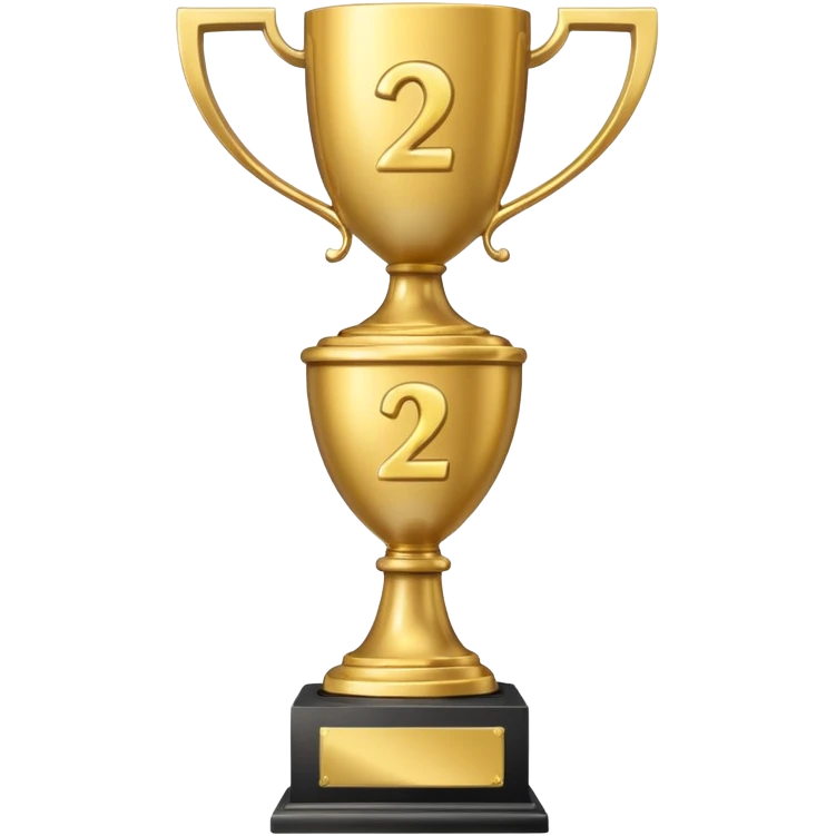 second place trophy with a number two engraved emoji