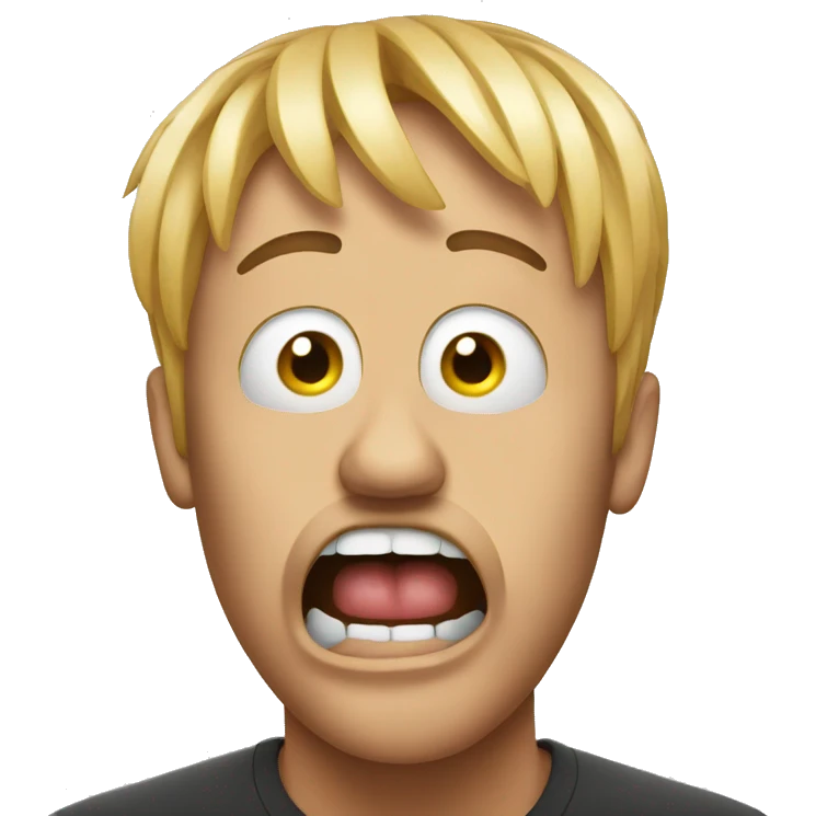 Shocked emoji with nails covering mouth emoji