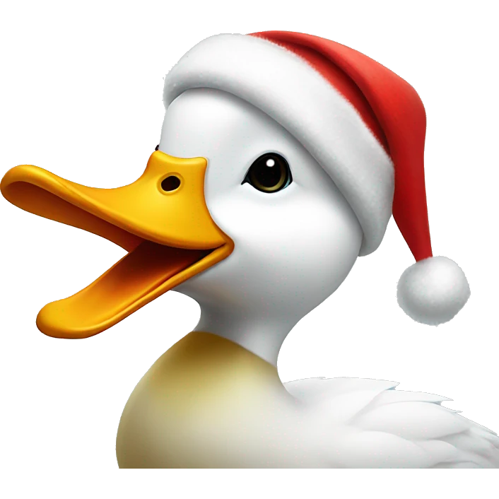 White duck with Christmas hat emoji