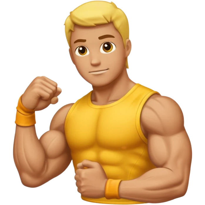 Brazo izquierdo musculoso amarillo emoji