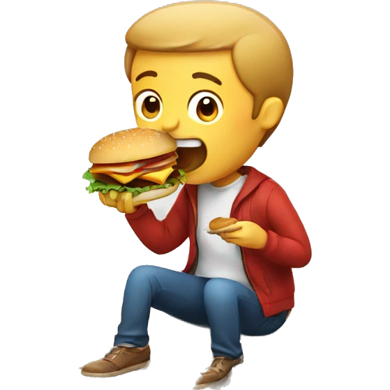 guy eating burger emoji