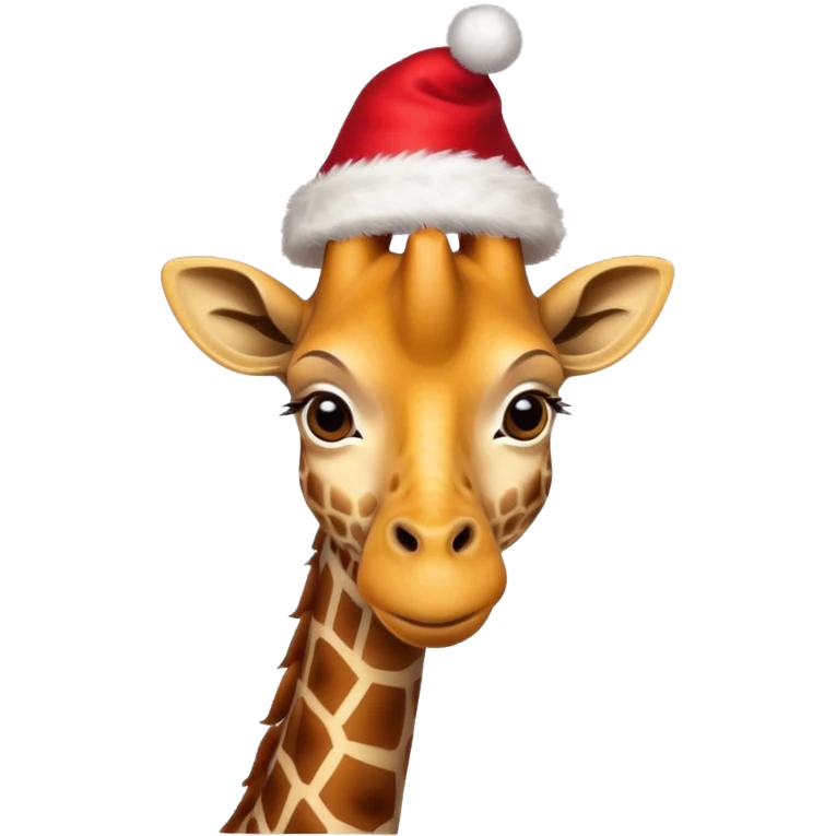 Giraf with christmas hat emoji