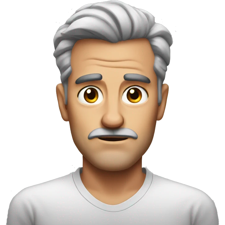 Australian dad but mad, not smiling, mad eyebrows  emoji