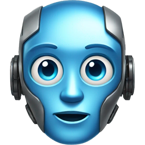 robot face with blue eyes  emoji