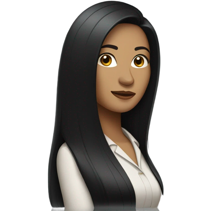 business woman long straight black hair emoji