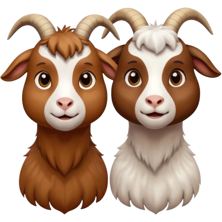 Two goats staring at each other one is anxious one is a chill guy emoji