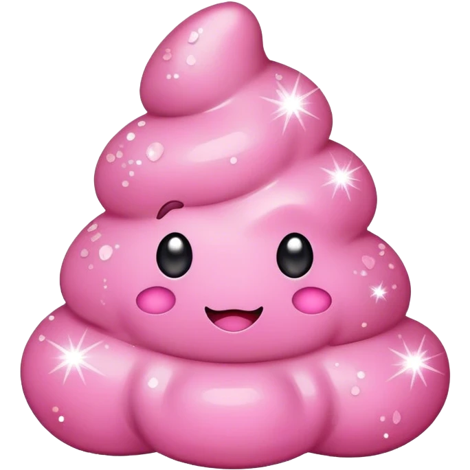 pink sparkle cute poo emoji