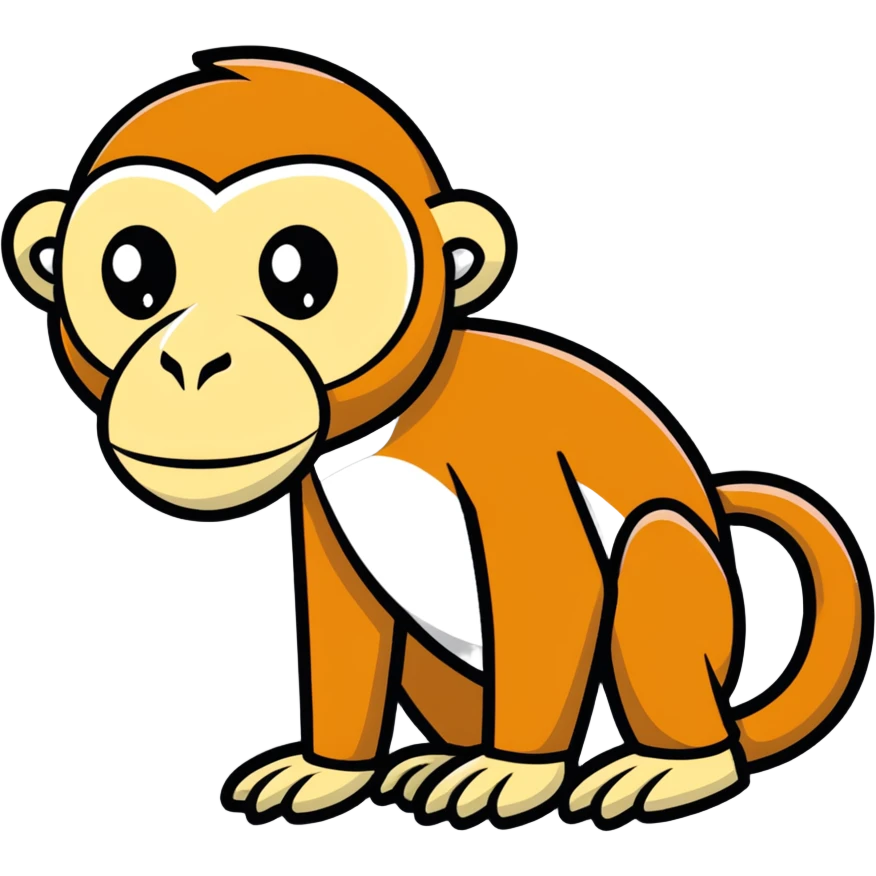 proboscis monkey cartoonish sticker style emoji
