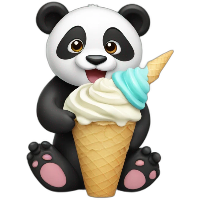 Panda eating ice cream emoji
