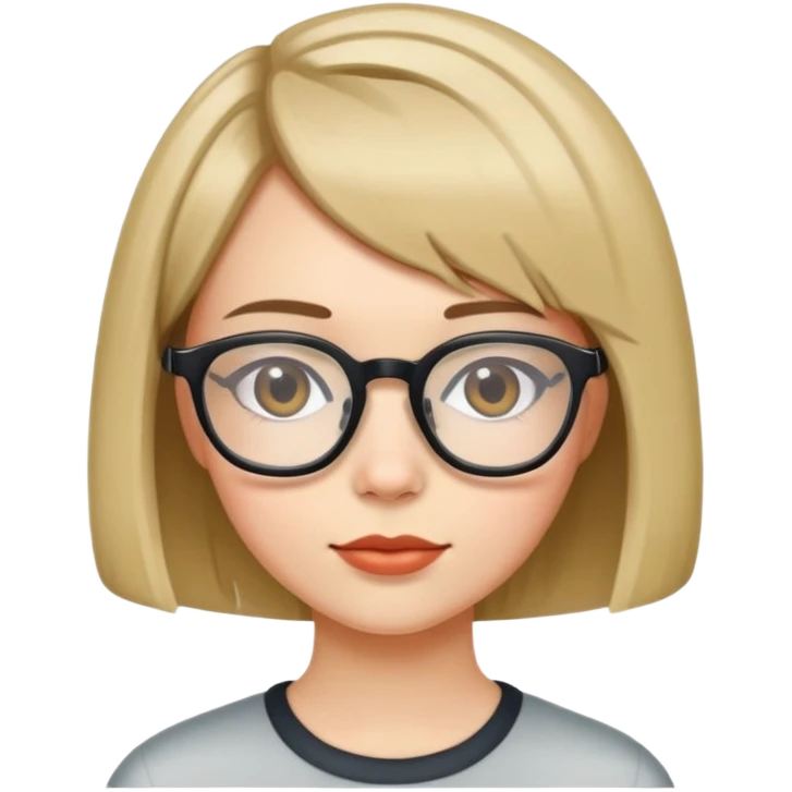Girl with glasses and bob haircut emoji