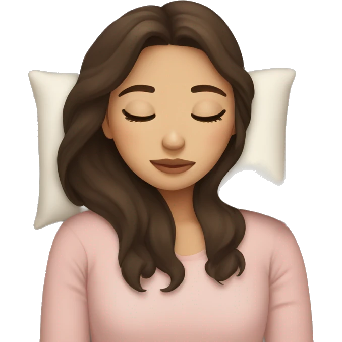 Brunette girl sleeping emoji