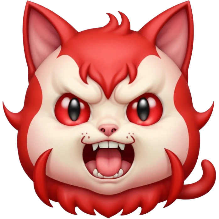  angry rage screaming loudly cryjng emoticon kawaii kitten devil very angryugldemenyed hideous  emoji