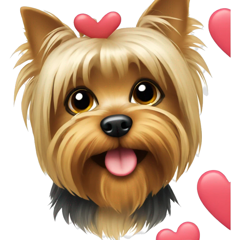 Yorkshire terrier with heart emoji