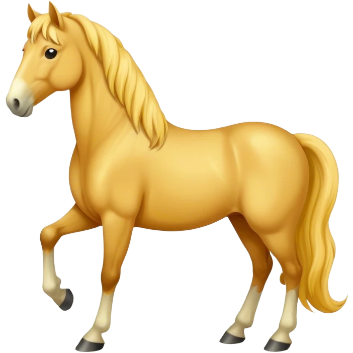 A standing yellow mature horse emoji