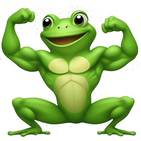 frog flexing muscle emoji