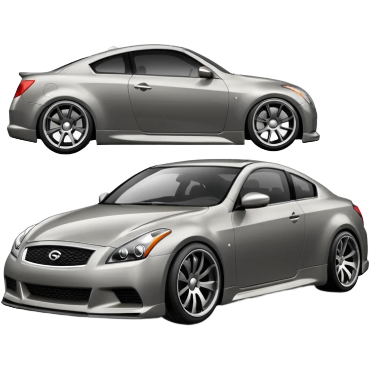 G37 coupe car lowered with mags darksliver car emoji