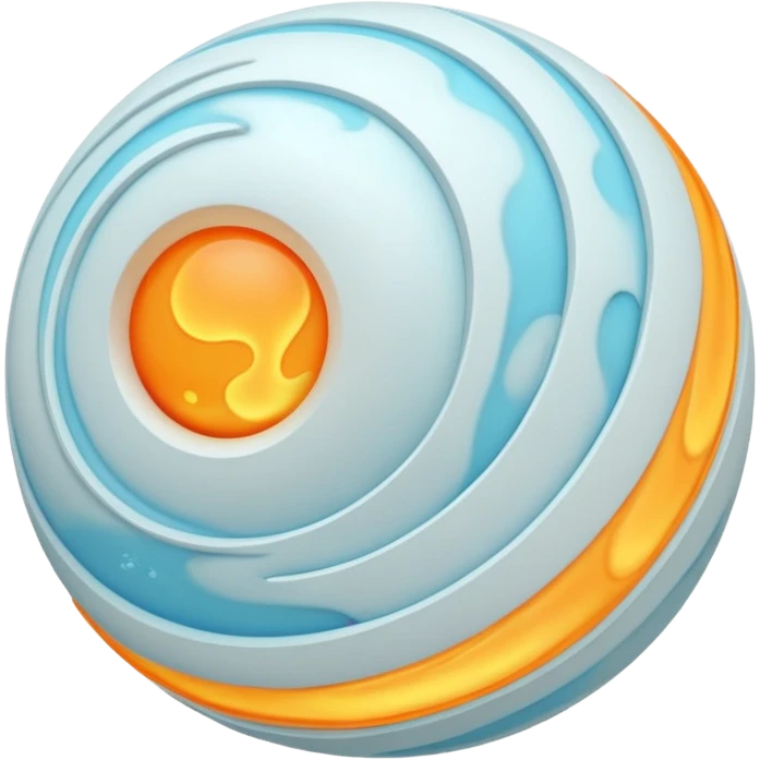 sphere globe planet, surface covered with white gas emoji