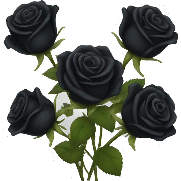 bundle of black roses emoji