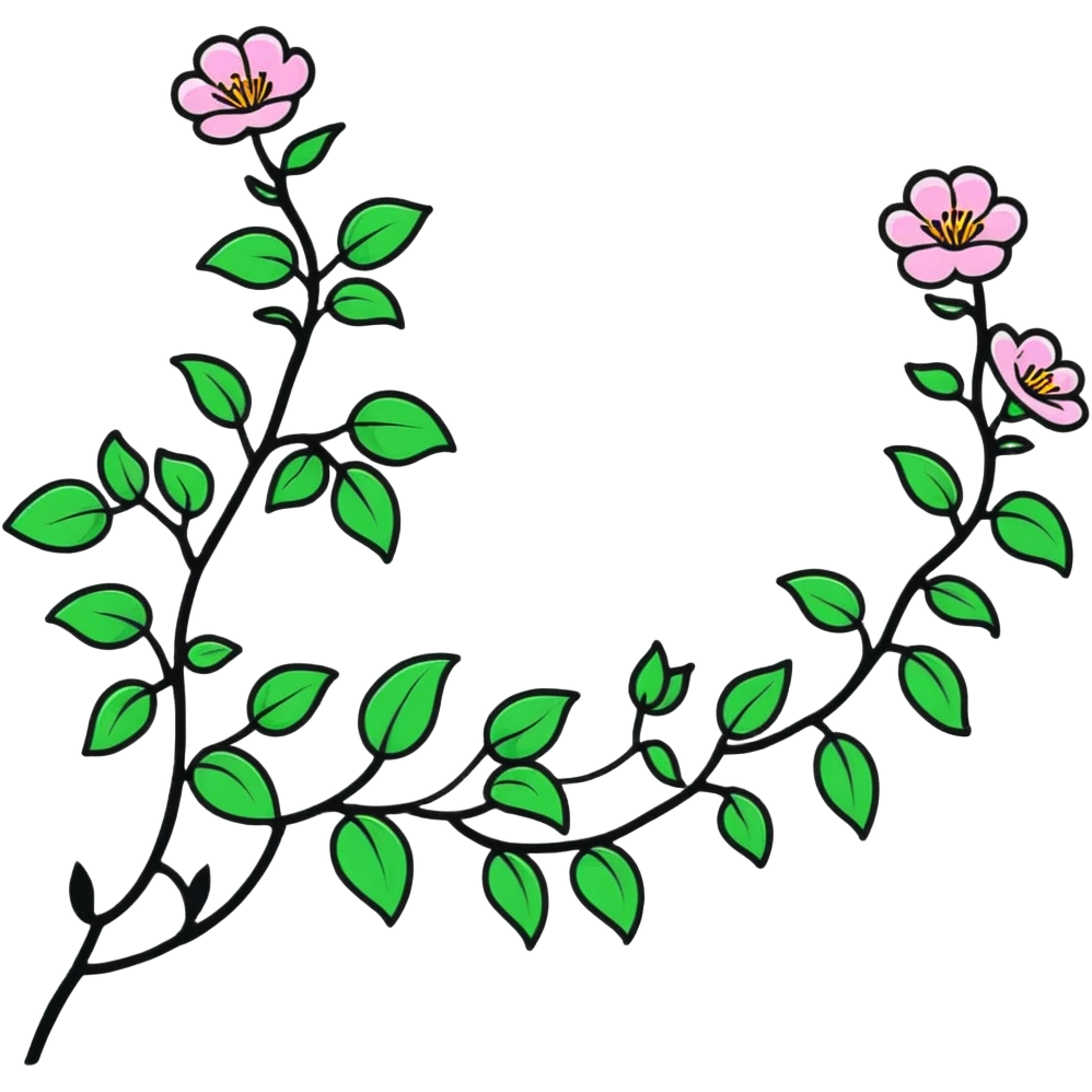 flowering vine with blooms emoji