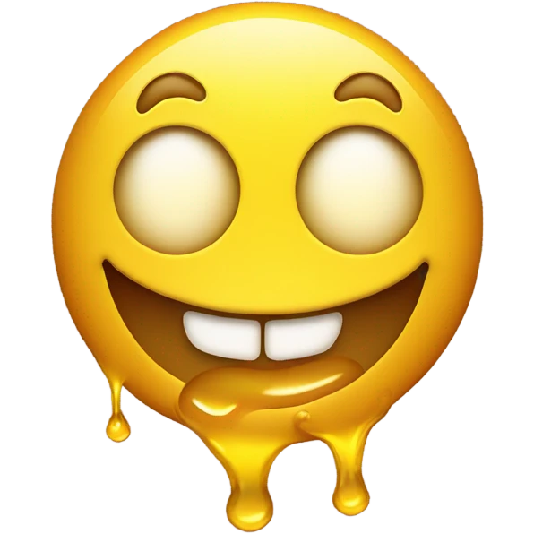 yellow emoji face with honey dripping from mouth emoji