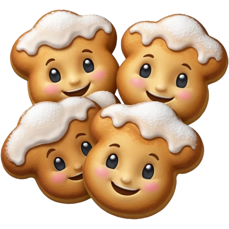 beignets with faces emoji