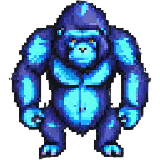 gorilla pixel art style emoji