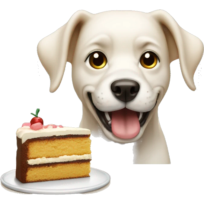 Dog eating cake emoji