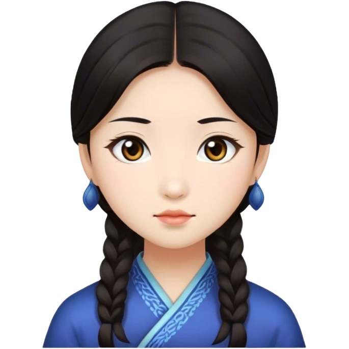 china eyes, white, dark hair, girl emoji
