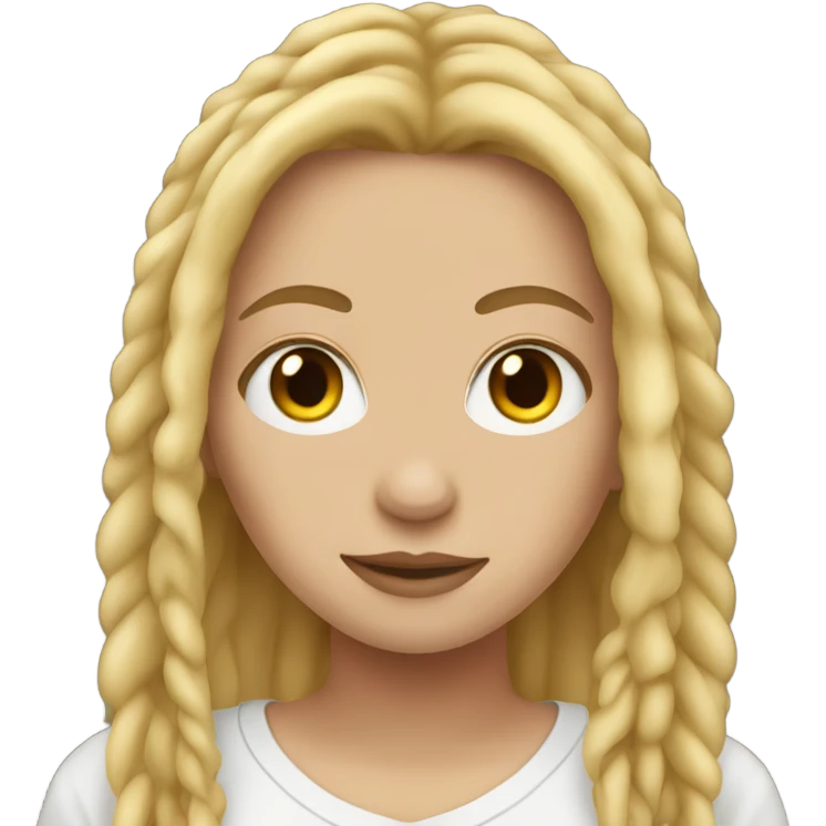 White girl with blonde dreads emoji