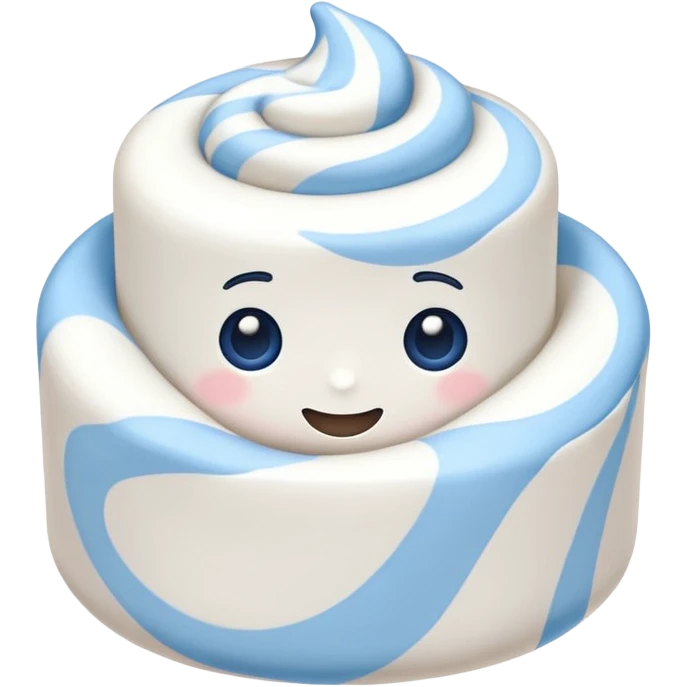 White blue swirl marshmallow emoji