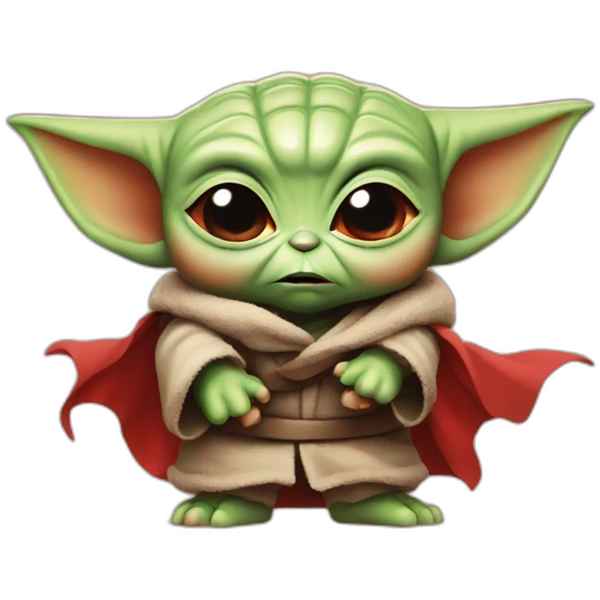 baby yoda so angry, red tone emoji