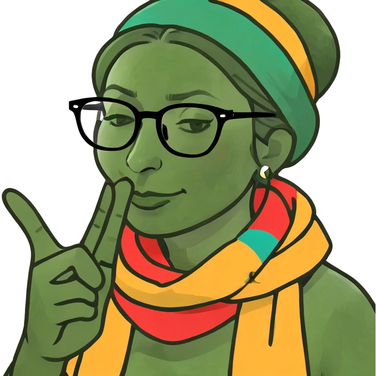 Woman putting one finger to her nose  emoji