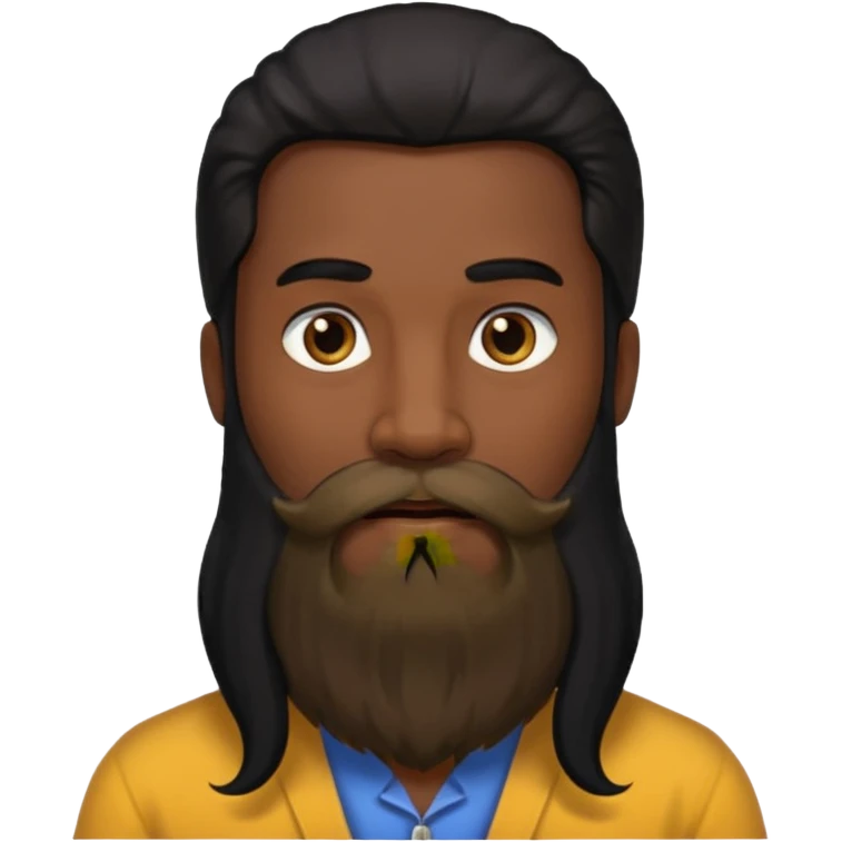 رجل لديه شعراسود طويل جدا ولحية  emoji
