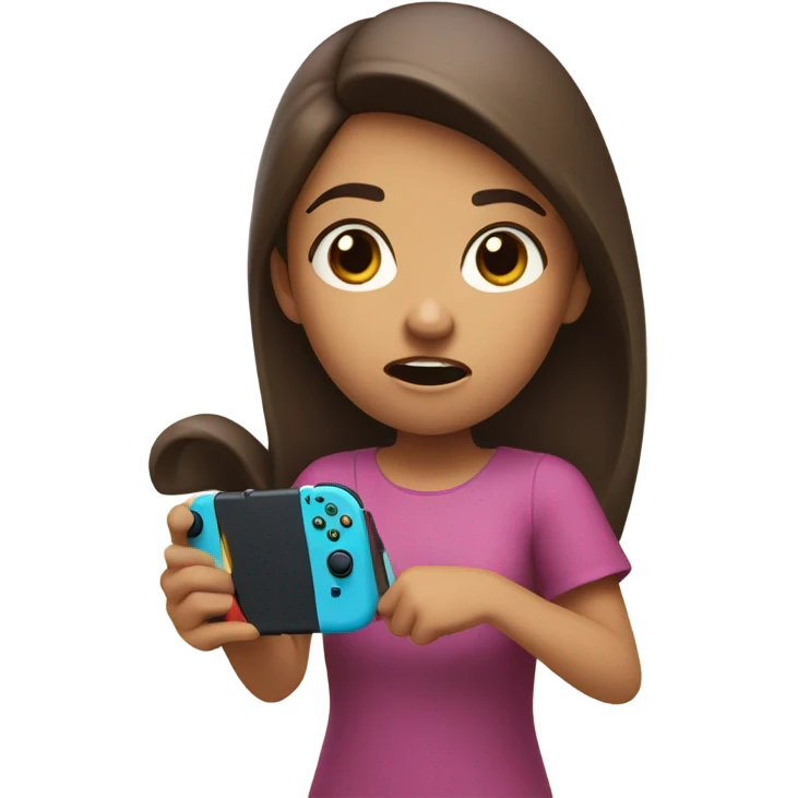 Girl mad at Nintendo switch emoji