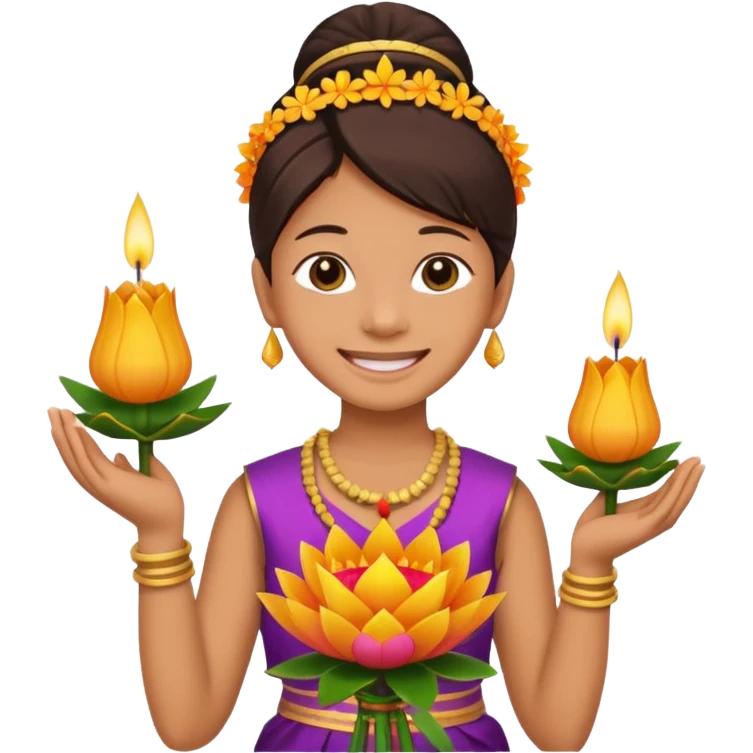 Emoji of a person holding a krathong emoji